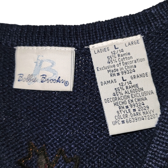 Bobbie Brooks Birdhouse Embroidered Fall Harvest Knit Vest - Picture 5 of 5
